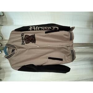 Seven‎ Souls Black White Blessed Bomber Teddy Bear Jacket XL